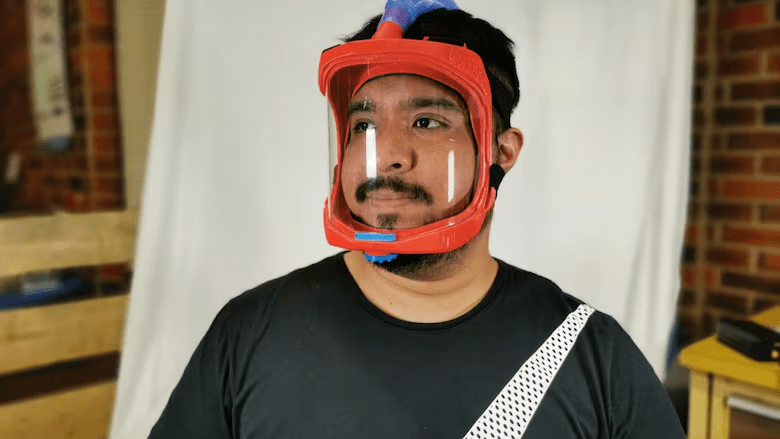 Engineering student designs snorkel-like mask with fan to help protect healthcare workers from COVID-19 - Article by CBC News